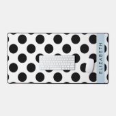 Schwarz-Weiß-Polka-Punkte, Dotter, Ihr Name Schreibtischunterlage (Tastatur & Maus)