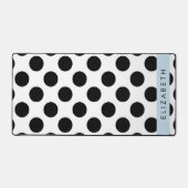 Schwarz-Weiß-Polka-Punkte, Dotter, Ihr Name Schreibtischunterlage (Vorderseite)