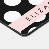 Schwarz-Weiß-Polka-Punkte, Dotter, Ihr Name Schreibtischunterlage (Ecke)
