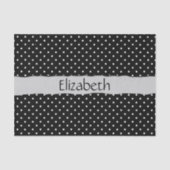 Schwarz-Weiß-Polka-Punkte, Dotter, Ihr Name Seidenpapier (Vorderseite)