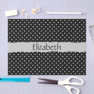 Schwarz-Weiß-Polka-Punkte, Dotter, Ihr Name Seidenpapier