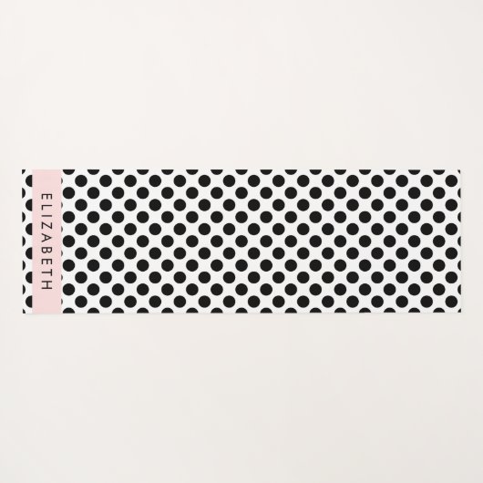 Schwarz-Weiß-Polka-Punkte, Dotter, Ihr Name Yogamatte (Rückseite (Horizontal))