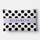 Schwarz-Weiß-Polka-Punkte, Dotter, Ihr Name Zubehörtasche (Rückseite)