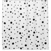 Schwarz-Weiß-Polka-Punkte Duschvorhang (Vorderseite)