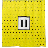 Schwarz-Weiß-Polka-Punkte Duschvorhang (Vorderseite)