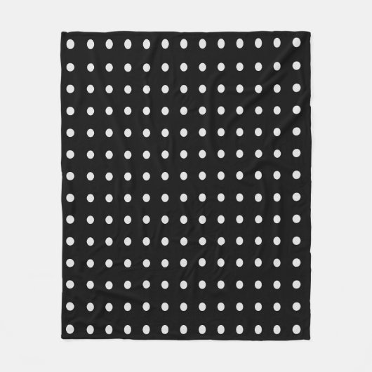 Schwarz-Weiß-Polka-Punkte Fleecedecke (Vorderseite)