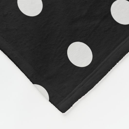 Schwarz-Weiß-Polka-Punkte Fleecedecke (Ecke)