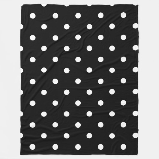Schwarz-Weiß-Polka-Punkte Fleecedecke (Vorderseite)