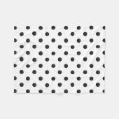 Schwarz-Weiß-Polka-Punkte Fleecedecke (Vorderseite (Horizontal))