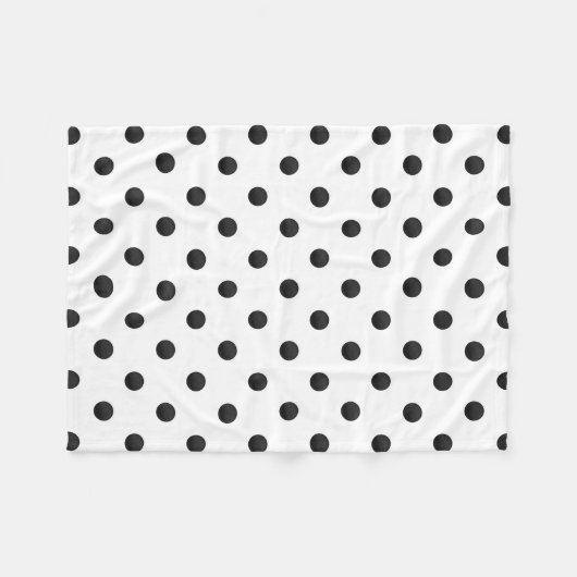 Schwarz-Weiß-Polka-Punkte Fleecedecke (Vorderseite (Horizontal))
