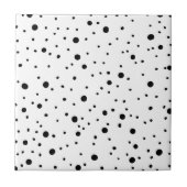 Schwarz-Weiß-Polka-Punkte Fliese (Vorderseite)