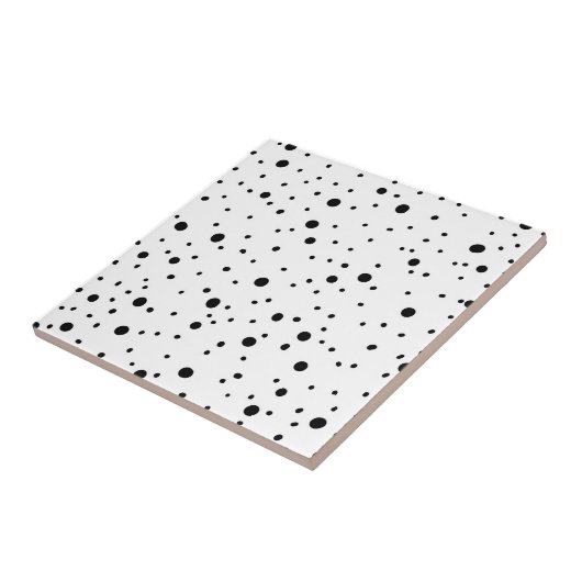 Schwarz-Weiß-Polka-Punkte Fliese (Seite)