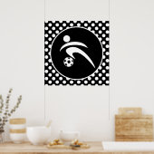Schwarz-Weiß-Polka-Punkte; Fußball Poster (Küche)
