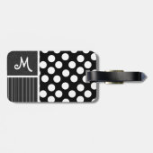 Schwarz-Weiß-Polka-Punkte Gepäckanhänger (Rückseite horizontal)