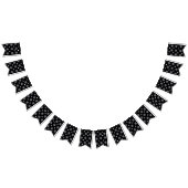 Schwarz-Weiß-Polka-Punkte, gepunktetes Muster Wimpelkette (Alle)