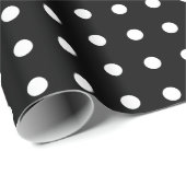 Schwarz-Weiß-Polka-Punkte Geschenkpapier (Rolleneckpunkt)