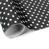 Schwarz-Weiß-Polka-Punkte Geschenkpapier (Rolleneckpunkt)