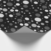 Schwarz-Weiß-Polka-Punkte Geschenkpapier (Ecke)