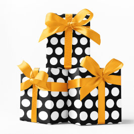 Schwarz-Weiß-Polka-Punkte Geschenkpapier