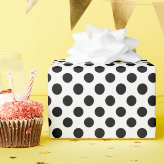 Schwarz-Weiß-Polka-Punkte Geschenkpapier (Geburtstagsparty)