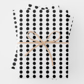 Schwarz-Weiß-Polka-Punkte Geschenkpapier Set (Beispiel)