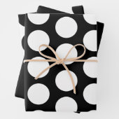 Schwarz-Weiß-Polka-Punkte Geschenkpapier Set (Beispiel)