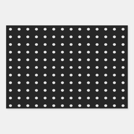 Schwarz-Weiß-Polka-Punkte Geschenkpapier Set (Vorderseite 3)