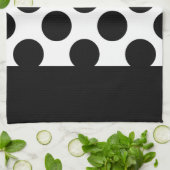 Schwarz-Weiß-Polka-Punkte Geschirrtuch (Gefaltet)