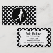 Schwarz-Weiß-Polka-Punkte; Ice-Skaten Visitenkarte (Vorne/Hinten)