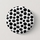 Schwarz-Weiß-Polka-Punkte in Wasserfarbe Button (Vorderseite)