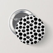 Schwarz-Weiß-Polka-Punkte in Wasserfarbe Button (Vorne & Hinten)