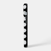 Schwarz-Weiß-Polka-Punkte iPhone 15 Hülle (Linke Seite)