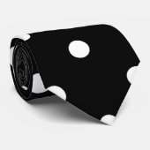 Schwarz-Weiß-Polka-Punkte Krawatte (Gerollt)
