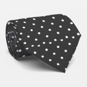 Schwarz-Weiß-Polka-Punkte Krawatte (Gerollt)