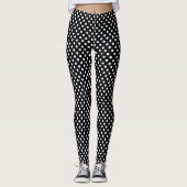 Schwarz-Weiß-Polka-Punkte Leggings (Vorderseite)