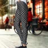 Schwarz-Weiß-Polka-Punkte Leggings