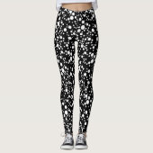 Schwarz-Weiß-Polka-Punkte Leggings für sie (Vorderseite)
