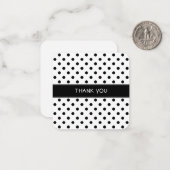 Schwarz-Weiß Polka Punkte Mini danke Karte (Vorderseite/Rückseite Beispiel)