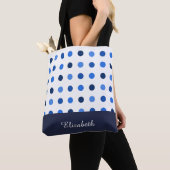 Schwarz-Weiß-Polka-Punkte mit Monogramm Tasche (Von Nahem)
