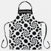 Schwarz-Weiß-Polka-Punkte Moderne Schürze (Vorderseite)