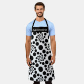 Schwarz-Weiß-Polka-Punkte Moderne Schürze (Getragen)