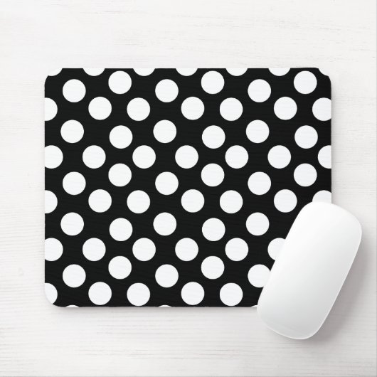 Schwarz-Weiß-Polka-Punkte Mousepad (Mit Mouse)