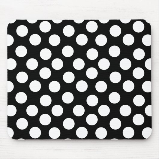 Schwarz-Weiß-Polka-Punkte Mousepad (Vorne)