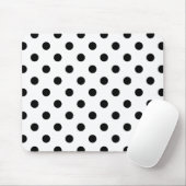 Schwarz-Weiß-Polka-Punkte Mousepad (Mit Mouse)