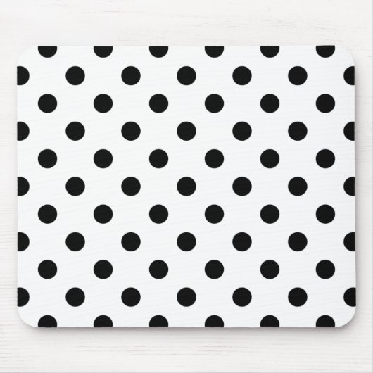 Schwarz-Weiß-Polka-Punkte Mousepad (Vorne)