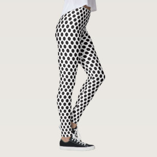 Schwarz-Weiß-Polka-Punkte-Muster Klassisch Elegant Leggings