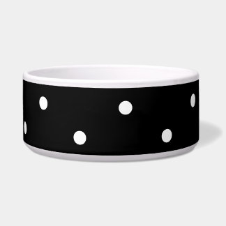 Schwarz-Weiß-Polka-Punkte Napf