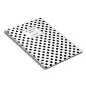 Schwarz-Weiß-Polka-Punkte Personalisiert Notizblock (Rechte Seite)