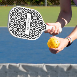 Schwarz-Weiß-Polka-Punkte Pickleball Schläger
