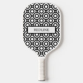 Schwarz-Weiß-Polka-Punkte Pickleball Schläger (Vorderseite)